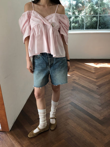 【REPELLER 2025SS】Puff Pleated Blouse