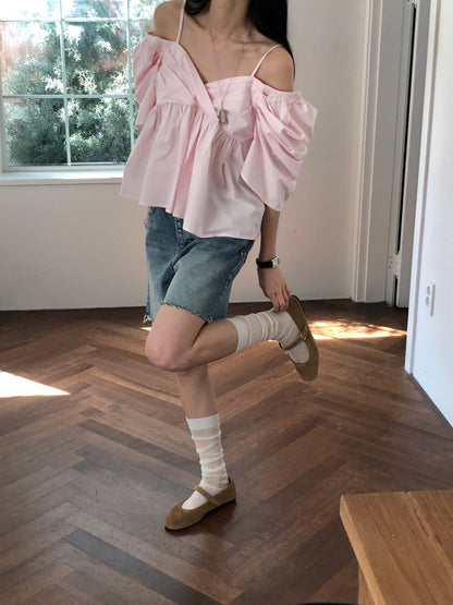 【REPELLER 2025SS】Puff Pleated Blouse