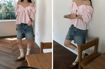 【REPELLER 2025SS】Puff Pleated Blouse
