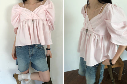 【REPELLER 2025SS】Puff Pleated Blouse
