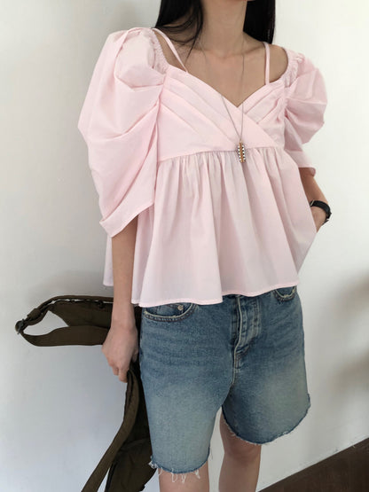 【REPELLER 2025SS】Puff Pleated Blouse
