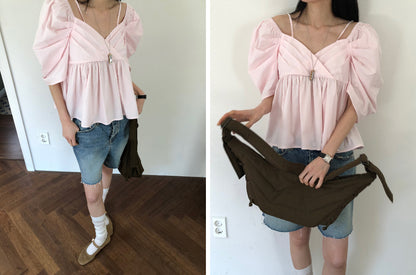 【REPELLER 2025SS】Puff Pleated Blouse