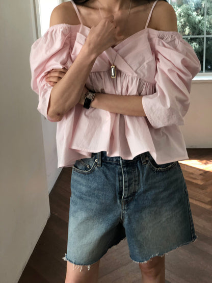 【REPELLER 2025SS】Puff Pleated Blouse
