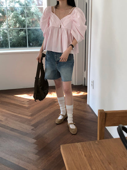 【REPELLER 2025SS】Puff Pleated Blouse