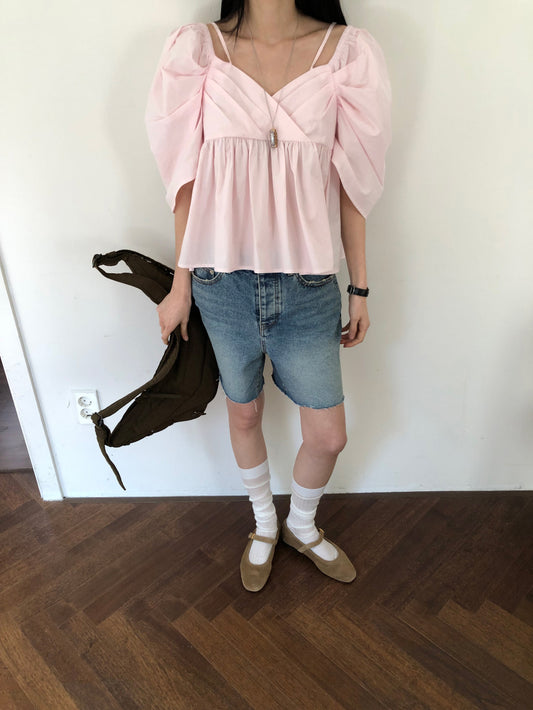 【REPELLER 2025SS】Puff Pleated Blouse