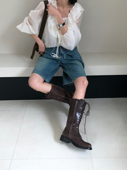 [REPELLER 2025SS] Tencel Ruffle Blouse