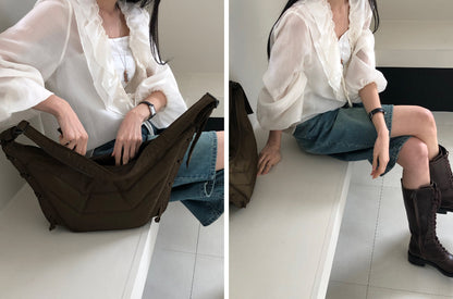 [REPELLER 2025SS] Tencel Ruffle Blouse