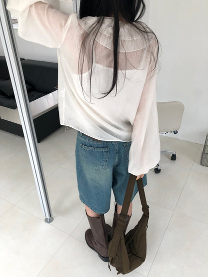 [REPELLER 2025SS] Tencel Ruffle Blouse