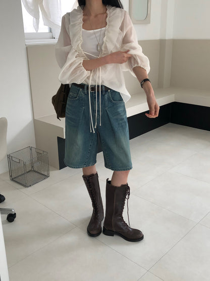 [REPELLER 2025SS] Tencel Ruffle Blouse