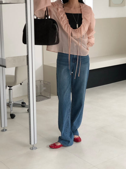 [REPELLER 2025SS] Tencel Ruffle Blouse