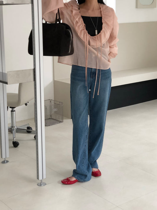 【REPELLER 2025SS】Tencel Ruffle Blouse