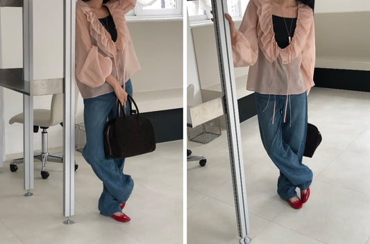 【REPELLER 2025SS】Tencel Ruffle Blouse
