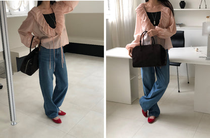 [REPELLER 2025SS] Tencel Ruffle Blouse