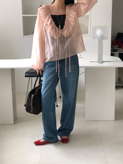 [REPELLER 2025SS] Tencel Ruffle Blouse