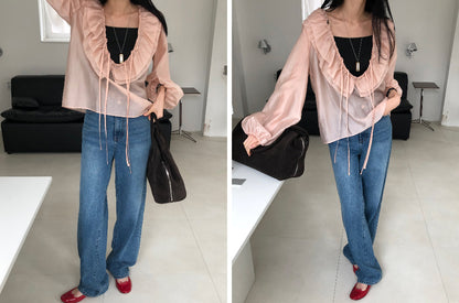 [REPELLER 2025SS] Tencel Ruffle Blouse