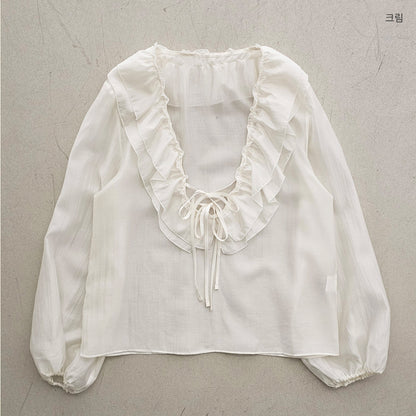 [REPELLER 2025SS] Tencel Ruffle Blouse