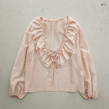 [REPELLER 2025SS] Tencel Ruffle Blouse