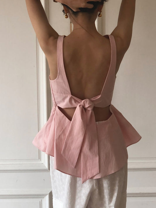 【REPELLER 2025SS】Back Ribbon Blouse