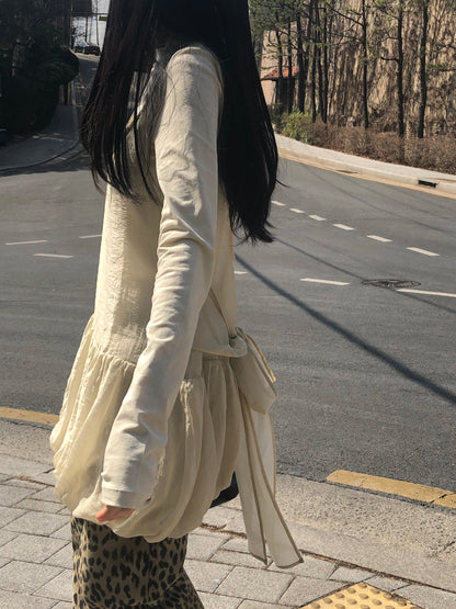 [REPELLER 2025SS] Balloon Ribbon Blouse