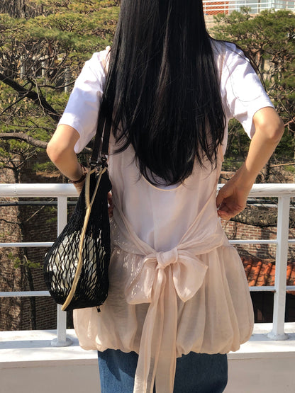 [REPELLER 2025SS] Balloon Ribbon Blouse