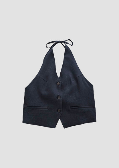 【REPELLER 2025SS】Linen Halter Vest