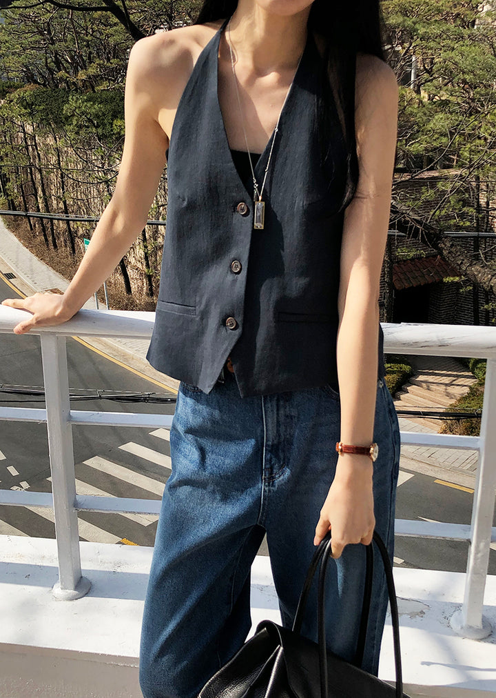 [REPELLER 2025SS] Linen Halter Vest