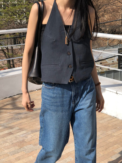 【REPELLER 2025SS】Linen Halter Vest