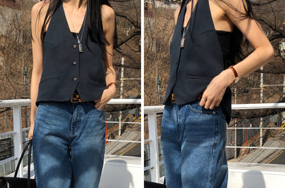 【REPELLER 2025SS】Linen Halter Vest