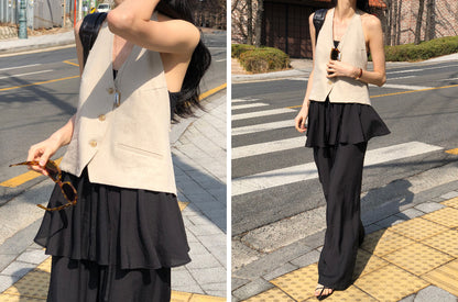 【REPELLER 2025SS】Linen Halter Vest