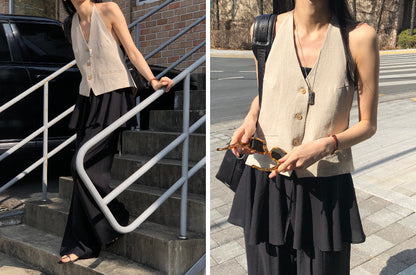 【REPELLER 2025SS】Linen Halter Vest