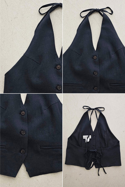 【REPELLER 2025SS】Linen Halter Vest