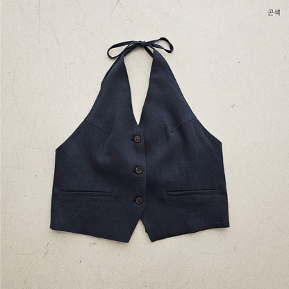 【REPELLER 2025SS】Linen Halter Vest