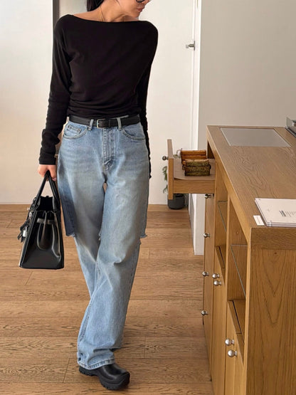 【TOPDRESSING 2026SS】Low Shoulder T-shirt