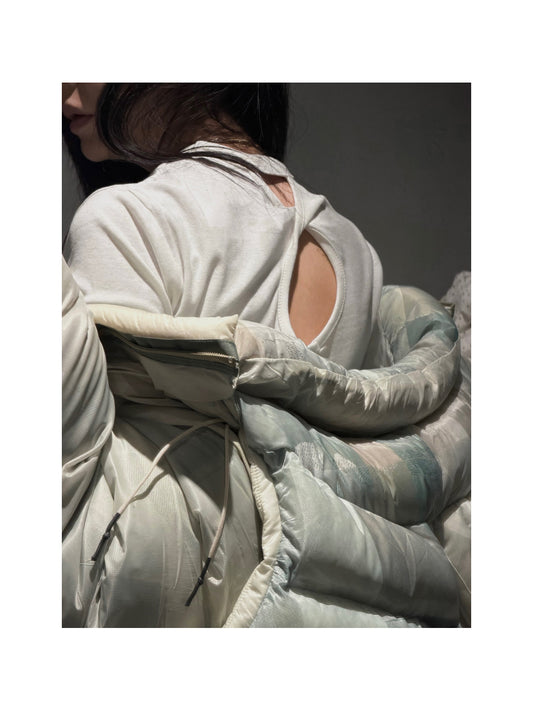 TOPDRESSING 2026SS コースツイスト長袖Tシャツ IVORY バックデザイン 韓国ファッション