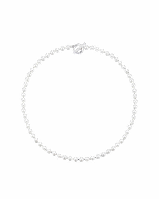 【即納】Pearl Toggle Necklace-WHITE