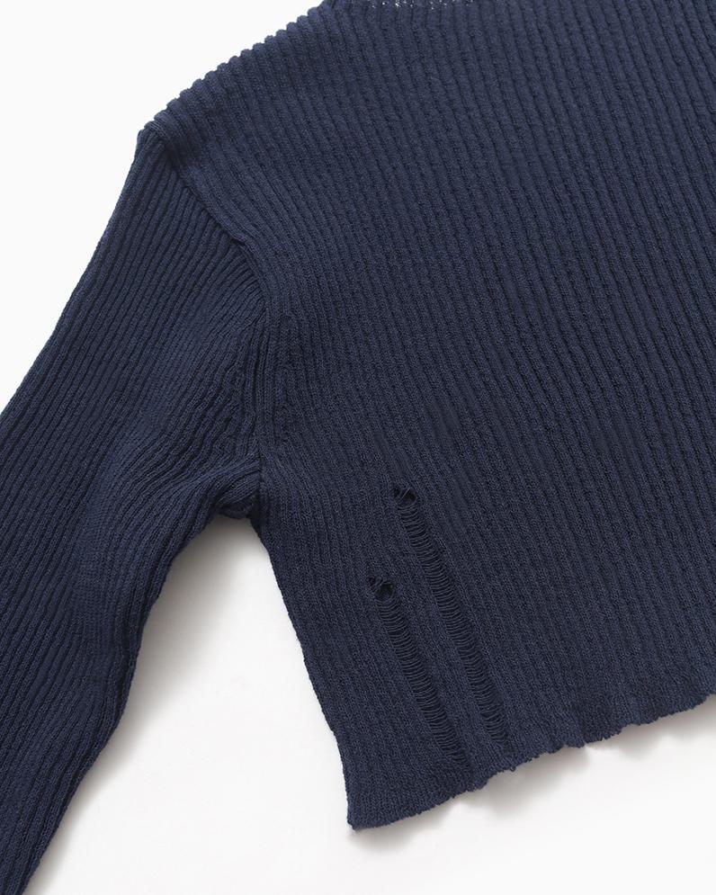 【Love You So Much】Boat Neck Cropped Knit